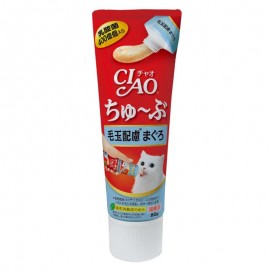 CIAO 乳酸菌肉泥小食 -毛球友善金槍魚 80g (CS-154)