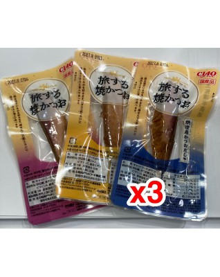 CIAO 貓小食 - CIAO 旅する焼かつお 和風だしセレクション 3本 x 每本$12=$36