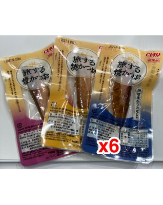 CIAO 貓小食 - CIAO 旅する焼かつお 和風だしセレクション 6本 x 每本$11=$66