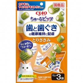 CIAO 貓小食 -  Inaba ちゅ～るビッツ 歯と歯ぐきの健康維持に配慮 とりささみ 12g×3袋
