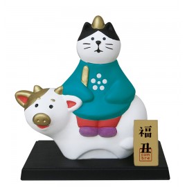 Decole Concombre - 公仔商品 - 福猫系列 - 十二生肖裝飾牛 騎乘貓天神 