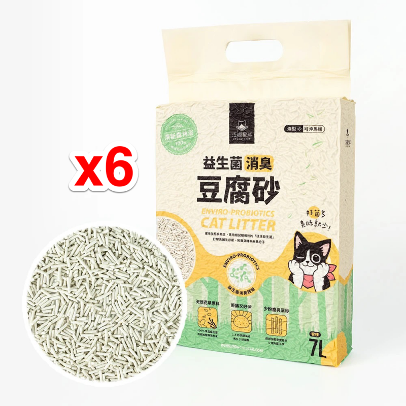 汪喵星球 DogCatStar - 益生菌消臭花草豆腐砂 - 條型 7Lx 6包