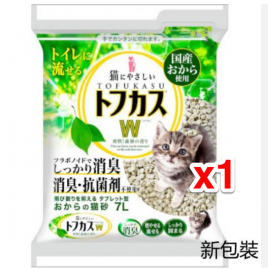Wの爽快豆腐砂 環保特強除臭 -  原味豆腐砂 x1包 (日本製) 7L