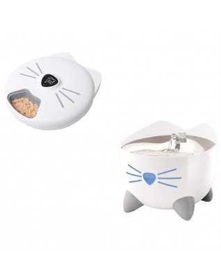 Catit PIXI 智能6餐分配餵食器 + Catit PIXI 智能飲水機套裝優惠 [原裝行貨，提供一年保養]