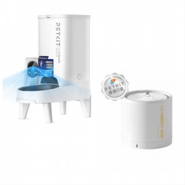 Petkit Yumshare Solo 2 Al鏡頭智能鏡頭餵食器 + 02 Eversweet 5 Mini 陶瓷無線水泵飲水機 Smart Pet Drinking Fountain套裝優惠 [原裝行貨，提供一年保養] 