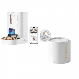 Petkit Yumshare Gemini 2 Al鏡頭智能餵食器 + 02 Eversweet 5 Mini 陶瓷無線水泵飲水機 Smart Pet Drinking Fountain套裝優惠 [原裝行貨，提供一年保養] 