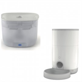 Petoneer Nutri Mini 迷你寵物餵食器 + 2 Fresco EZGO 智能寵物飲水機 (磨砂版) [原裝行貨，提供一年保養]  (選購套裝紅利點數後補回) 