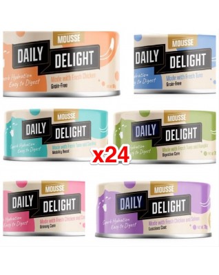 Daily Delight 貓罐頭 - MOUSSE 24罐優惠套裝 (可混味) 70g x24罐 /每罐$13 =$312 (新包裝)
