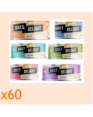 Daily Delight 貓罐頭 - MOUSSE 60罐優惠套裝 (可混味) 70g x60罐 /每罐$12.8 =$768 (新包裝)
