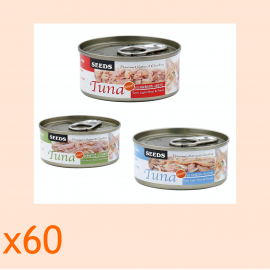 Seeds 惜時貓罐 - Tuna 天然貓罐24罐優惠套裝 (可混味) 70g x60罐 /每罐$10.8 = $648